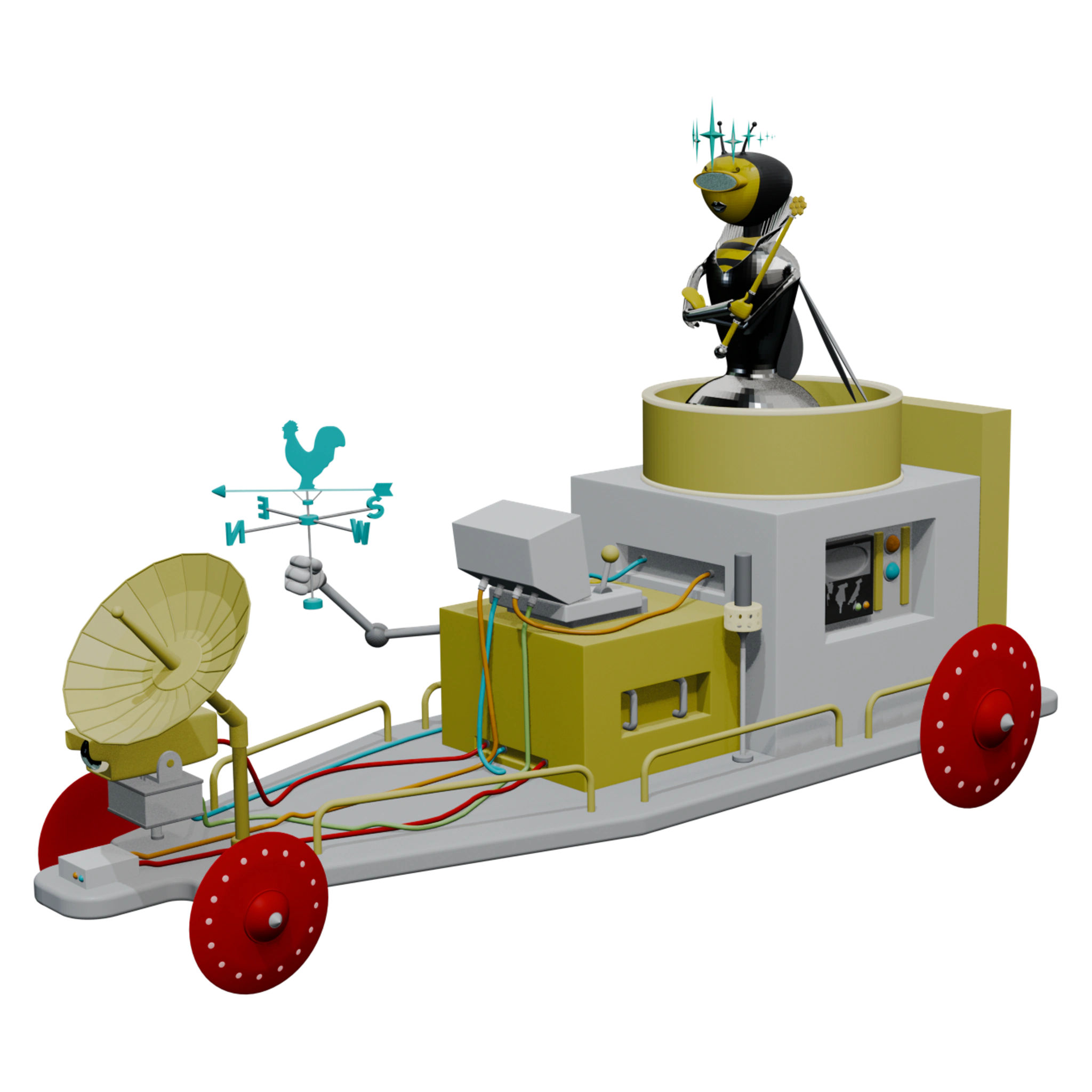 72-VLQ-10: Queen Bee in a Lunar Rover with a Stars hat